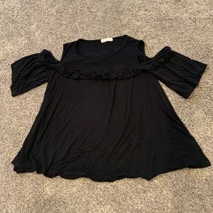 Black Cold Shoulder Top
